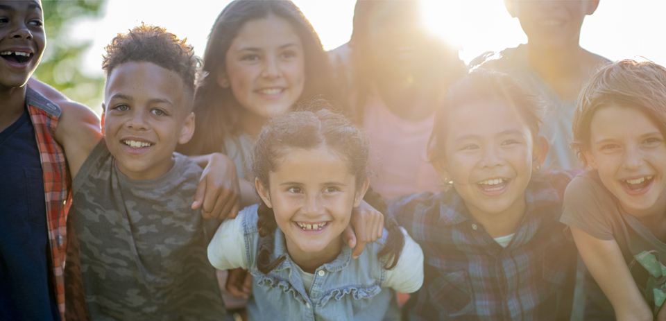 group of kids smiling